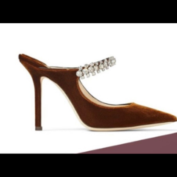 SOLD OUT Jimmy Choo Women's Bing 100 Pointed Toe Velvet High Heel Mules - Picture 4 of 9